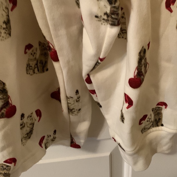 Fifth-Sun white w/kittens with Santa hats scoop-neck sweatshirt size 3x - Picture 7 of 11